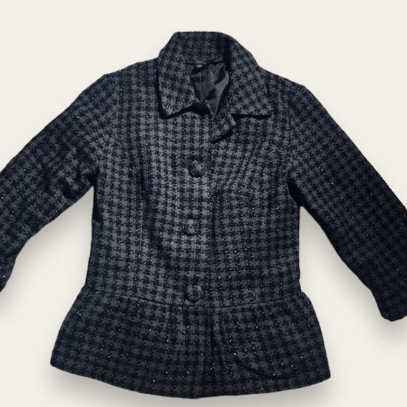 Mossimo | houndstooth peacoat xs metallic jacket coat - Picture 1 of 7